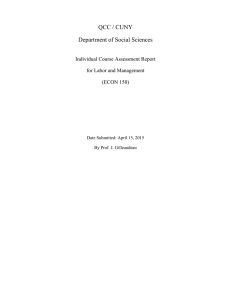 QCC / CUNY Department of Social Sciences  Individual Course Assessment Report