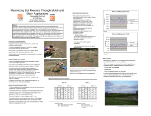 Maximizing Soil Moisture Through Mulch and Slash Applications Cassandra Hummel Erin McKay