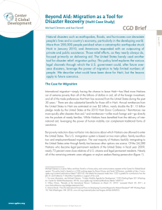 CGD Brief Beyond Aid: Migration as a Tool for Disaster Recovery