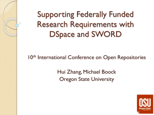 Supporting Federally Funded Research Requirements with DSpace and SWORD 10