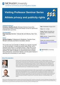 Visiting Professor Seminar Series Athlete privacy and publicity rights