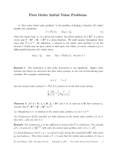 First Order Initial Value Problems