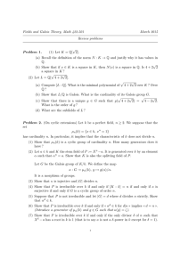 Fields and Galois Theory, Math 422-501 March 2015 Review problems √