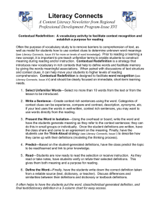 Literacy Connects A Content Literacy Newsletter from Regional Professional Development Program-Issue XVI