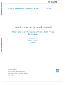 Good Countries or Good Projects? Policy Research Working Paper 5646