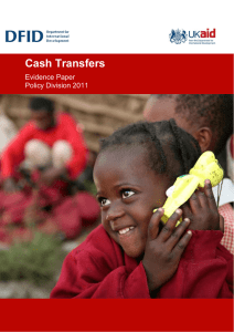Cash Tra nsfers Evidence Paper Policy Division 2011