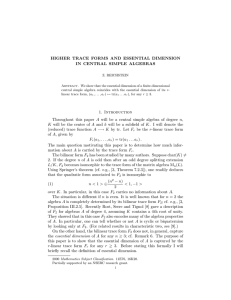 HIGHER TRACE FORMS AND ESSENTIAL DIMENSION IN CENTRAL SIMPLE ALGEBRAS
