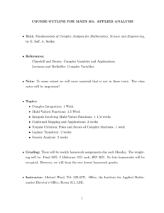 COURSE OUTLINE FOR MATH 301: APPLIED ANALYSIS
