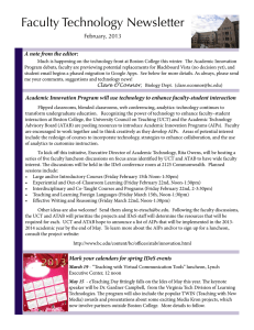 Faculty Technology Newsletter February, 2013 A note from the editor: