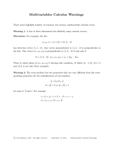 Multivariables Calculus Warnings