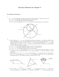 Exercise Solutions for Chapter I. I.1 Points and Vectors