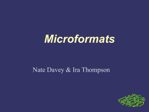 Microformats Nate Davey &amp; Ira Thompson