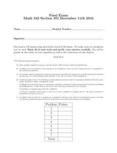Final Exam Math 342 Section 101 December 11th 2010
