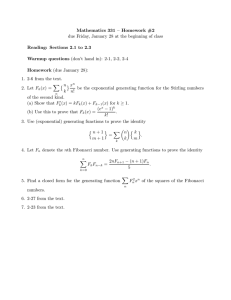 Mathematics 331 – Homework #2 Reading: Sections 2.1 to 2.3 Warmup questions Homework