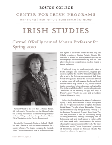 irish studies center for irish programs Carmel O’Reilly named Monan Professor for