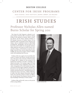 irish studies center for irish programs Professor Nicholas Allen named
