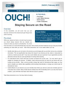 Staying Secure on the Road Guest Editor Overview OUCH! | February 2015