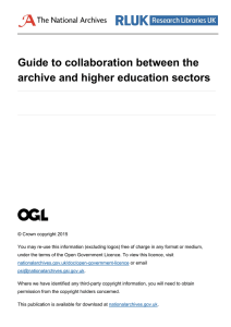 Guide to collaboration between the archive and higher education sectors