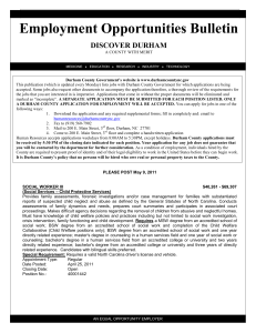 Employment Opportunities Bulletin DISCOVER DURHAM 0208