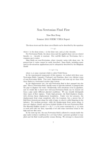 Non-Newtonian Fluid Flow Xiao Han Dong Summer 2013 NSERC USRA Report