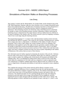 Simulations of Random Walks on Branching Processes Lisa Zhang