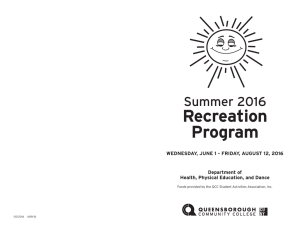 Recreation Program  Summer 2016