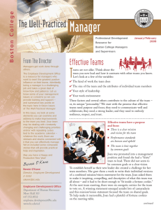 Manager T The Well-Practiced Effective Teams