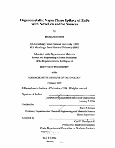 Organometallic Vapor Phase Epitaxy of ZnSe
