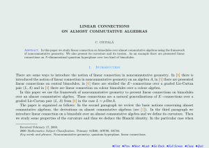 LINEAR CONNECTIONS ON ALMOST COMMUTATIVE ALGEBRAS