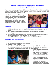 Classroom Adaptations for Students with Special Needs &amp; Learning Difficulties