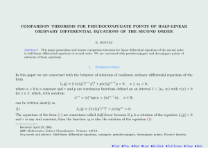 COMPARISON THEOREMS FOR PSEUDOCONJUGATE POINTS OF HALF-LINEAR