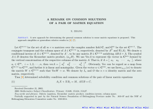 A REMARK ON COMMON SOLUTIONS OF A PAIR OF MATRIX EQUATION