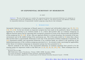ON EXPONENTIAL DICHOTOMY OF SEMIGROUPS