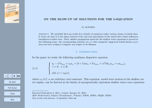 b ON THE BLOW-UP OF SOLUTIONS FOR THE -EQUATION