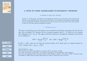 A NOTE ON SOME GENERALIZED SUMMABILITY METHODS