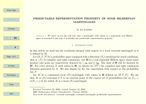PREDICTABLE REPRESENTATION PROPERTY OF SOME HILBERTIAN MARTINGALES