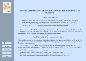 ON THE COMPUTATION OF MULTIPLICITY BY THE REDUCTION OF DIMENSION