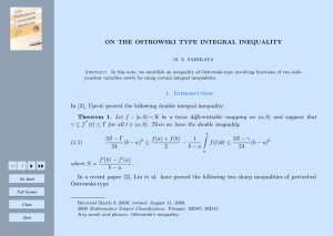 ON THE OSTROWSKI TYPE INTEGRAL INEQUALITY