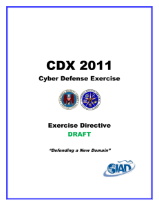CDX 2011 Cyber Defense Exercise Exercise Directive