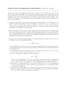 SCIENCE ONE: MATHEMATICS ASSIGNMENT 11 (Due Feb. 10, 2012)