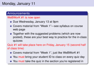 Monday, January 11 Announcements