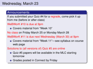 Wednesday, March 23 Announcements