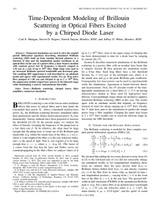 Time-Dependent Modeling of Brillouin Scattering in Optical Fibers Excited Member, IEEE