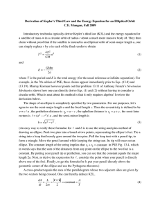 Derivation of Kepler’s Third Law and the Energy Equation for an... C.E. Mungan, Fall 2009