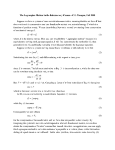The Lagrangian Method in the Introductory Course—C.E. Mungan, Fall 2008  m U