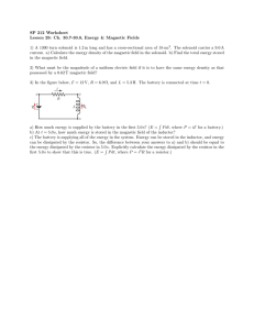 SP 212 Worksheet Lesson 29: Ch. 30.7-30.8, Energy &amp; Magnetic Fields