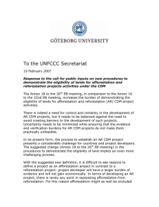 To the UNFCCC Secretariat