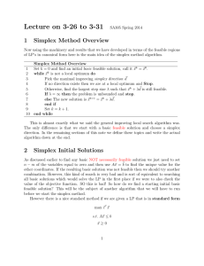 Lecture on 3-26 to 3-31 1 Simplex Method Overview