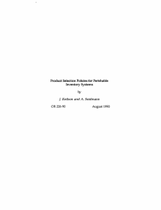 Product  Selection  Policies for Perishable Inventory  Systems