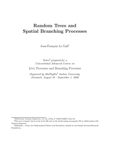 Random Trees and Spatial Branching Processes Jean-Fran¸cois Le Gall